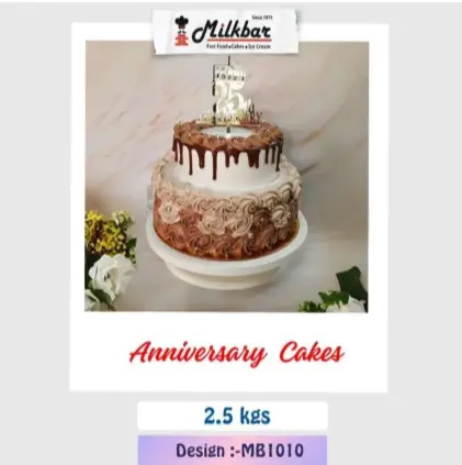 Anniversary Cake MB1010 2.5 kg designer rosette cake with chocolate drip – best bakery cakes shop in Aligarh