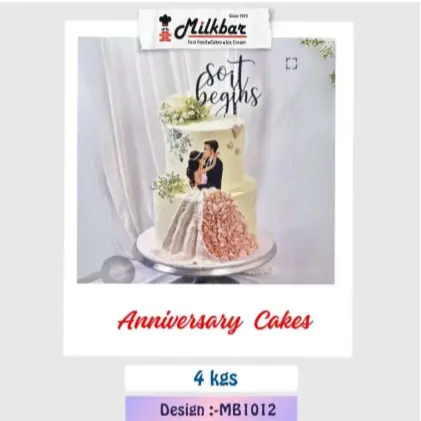 Anniversary Cake MB1012 4 kg luxury couple theme cake with elegant floral design – best bakery cakes shop in Aligarh