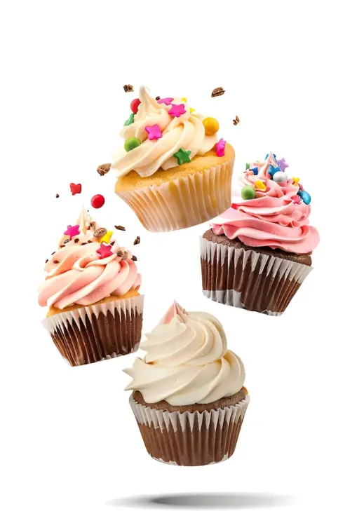 Cupcakes online cake from the best bakery cakes shop in Aligarh, colorful frosted cupcakes with creamy swirls, sprinkles and rich chocolate bases